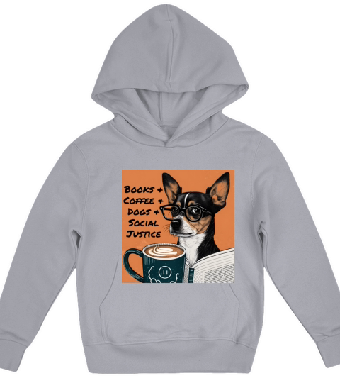 Books And Coffee And Dogs And Social Justice Kids Hoodie