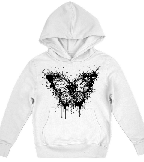 Elegant Vintage Tattoo Style Butterfly Kids Hoodie