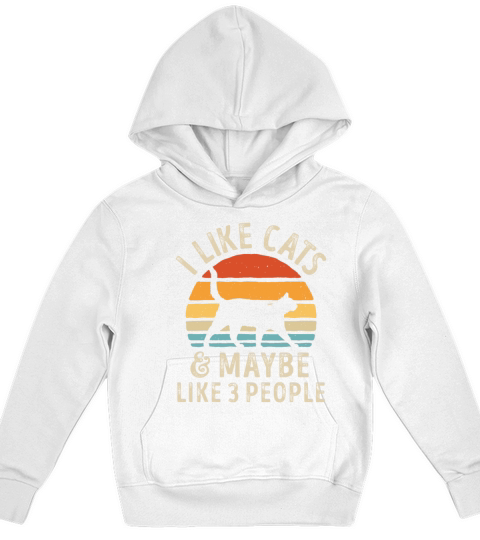I Like Cats And Maybe Like 3 People Cat Retro Menf Kids Hoodie