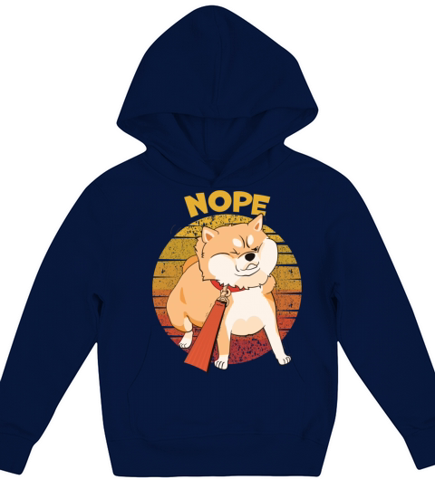 Shiba Inu Dog Vintage Art Kids Hoodie