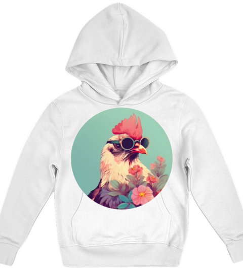 Vintage 80s 90s Nostalgic Chicken Lovers Kids Hoodie