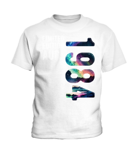 Limited Edition 1984 August Birthday Polar Lights Kids T-Shirt