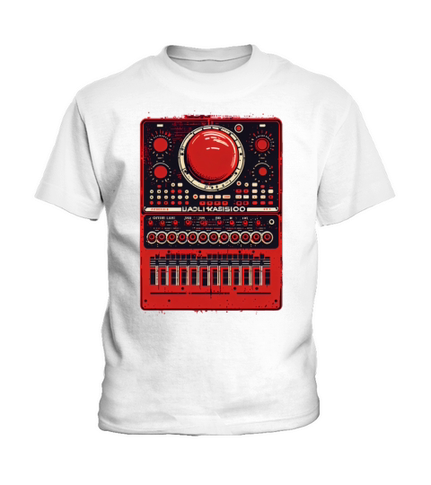 Red Synthesizer Analogue Synth Vintage Studio Gear Kids T-Shirt