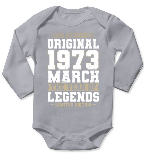 50th birthday march 1973 original 1973 Long Sleeve Baby One-Piece