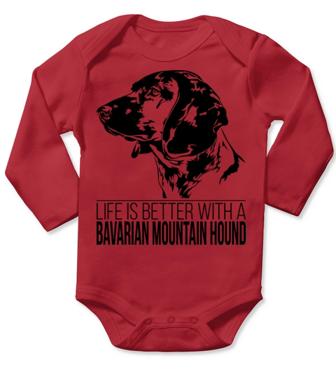 Bavarian Mountain Hound life is better dog saying Long Sleeve Baby One-Piece