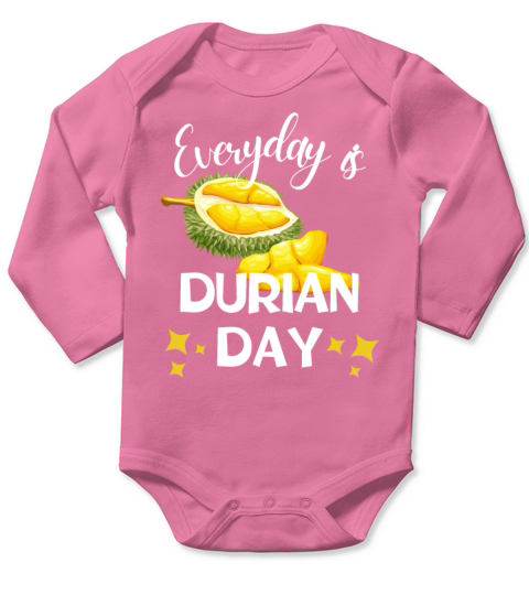 Everyday Durian Day funny gift durian smell meme Long Sleeve Baby One-Piece