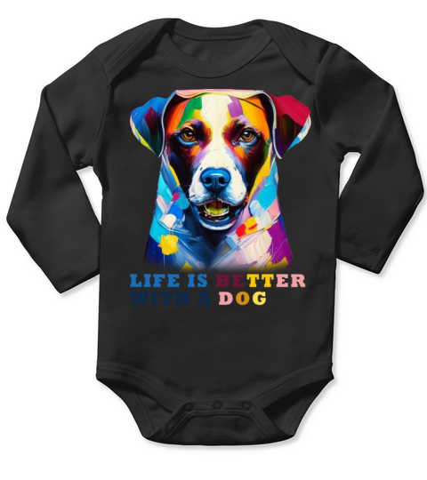 Life Is Better with a Dog Long Sleeve Baby One-Piece