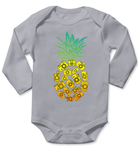 PINEAPPLE CAMERA PHOTOGRAPHER Long Sleeve Baby One-Piece