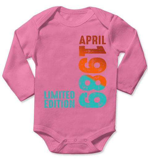 Since April 1989 Year 1989 Retro Vintage 1989 Long Sleeve Baby One-Piece