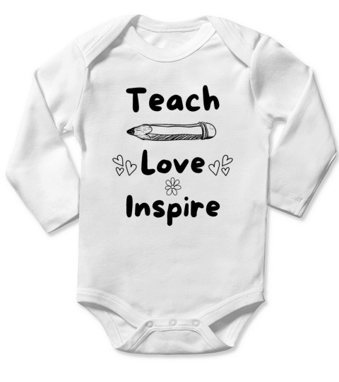Teach Love Inspire Long Sleeve Baby One-Piece