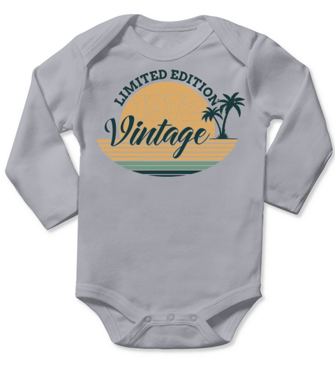 Vintage 1972 51th Birthday Fiftieth Gift Long Sleeve Baby One-Piece