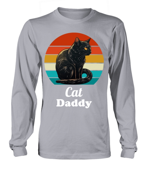 Cat Daddy Black Cat Vintage Eighties Style Retro Long sleeved Unisex