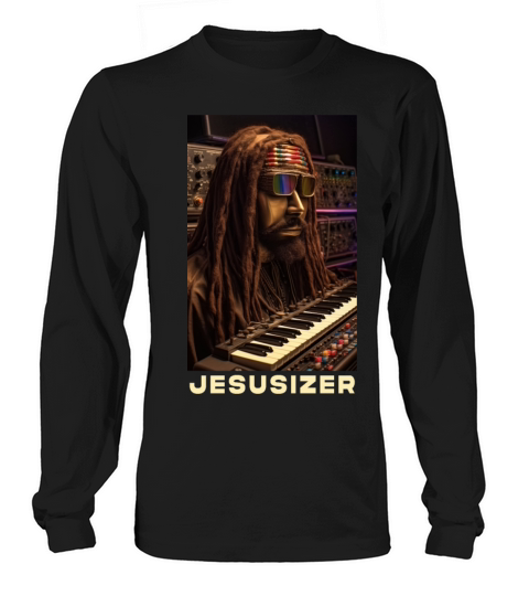 Retro Jesus Synthesizer Analog - Holy Synth Geek Long sleeved Unisex