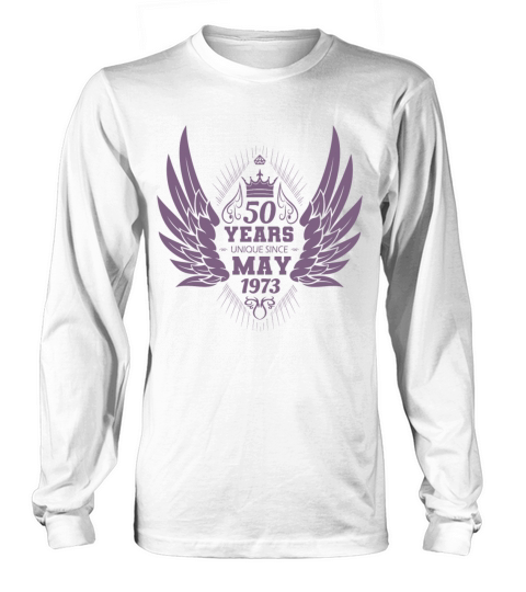 Vintage 50th Birthday with Angel Wings and Crown Long sleeved Unisex
