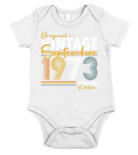 50th birthday september 1973 original 1973 Short Sleeve Baby One-Piece