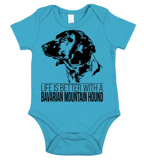 Bavarian Mountain Hound life is better dog saying Short Sleeve Baby One-Piece