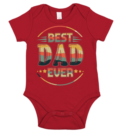 Best Dad Ever Retro Papa Vintage Fathers Day Short Sleeve Baby One-Piece