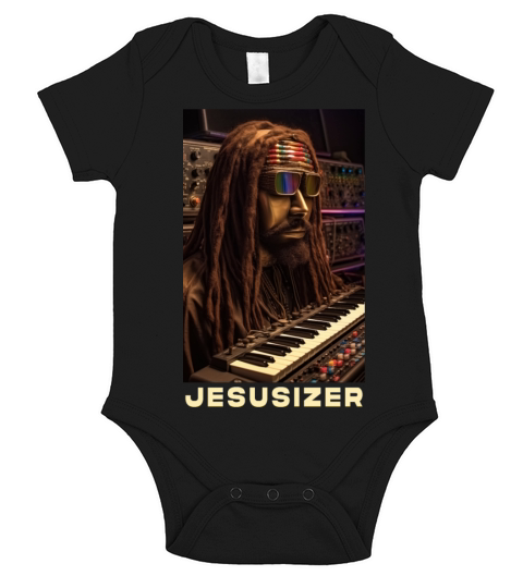 Retro Jesus Synthesizer Analog - Holy Synth Geek Short Sleeve Baby One-Piece