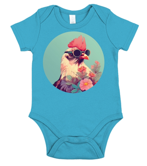 Vintage 80s 90s Nostalgic Chicken Lovers Short Sleeve Baby One-Piece