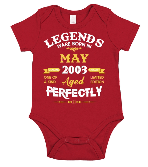 Vintage Aged To Perfection May 2003 Short Sleeve Baby One-Piece