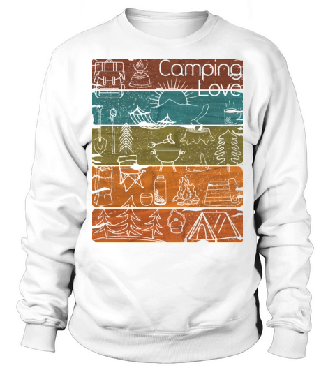 Campin Love lineart vintage dark Sweatshirt Unisex
