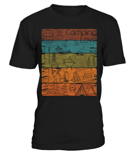 Campin Love lineart vintage dark T-Shirt Unisex