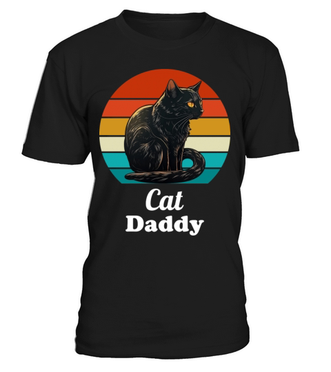 Cat Daddy Black Cat Vintage Eighties Style Retro T-Shirt Unisex
