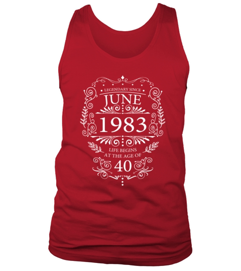 40th Birthday Gifts June 1983 Vintage Tank Top Unisex