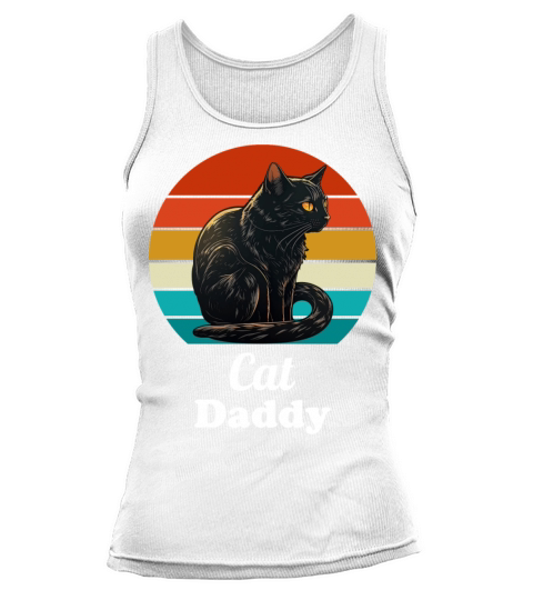 Cat Daddy Black Cat Vintage Eighties Style Retro Tank top Woman