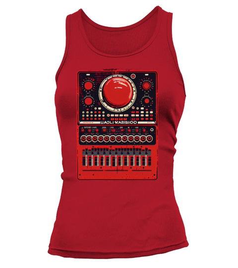 Red Synthesizer Analogue Synth Vintage Studio Gear Tank top Woman