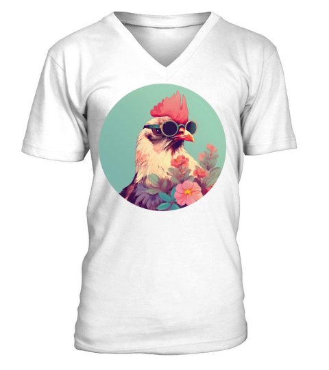 Vintage 80s 90s Nostalgic Chicken Lovers V-Neck T-shirt