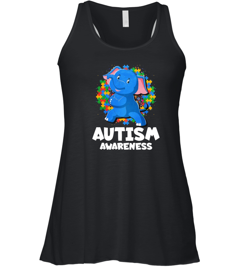 Autism Awareness Blue Elephant Women's Flowy Tank Top
