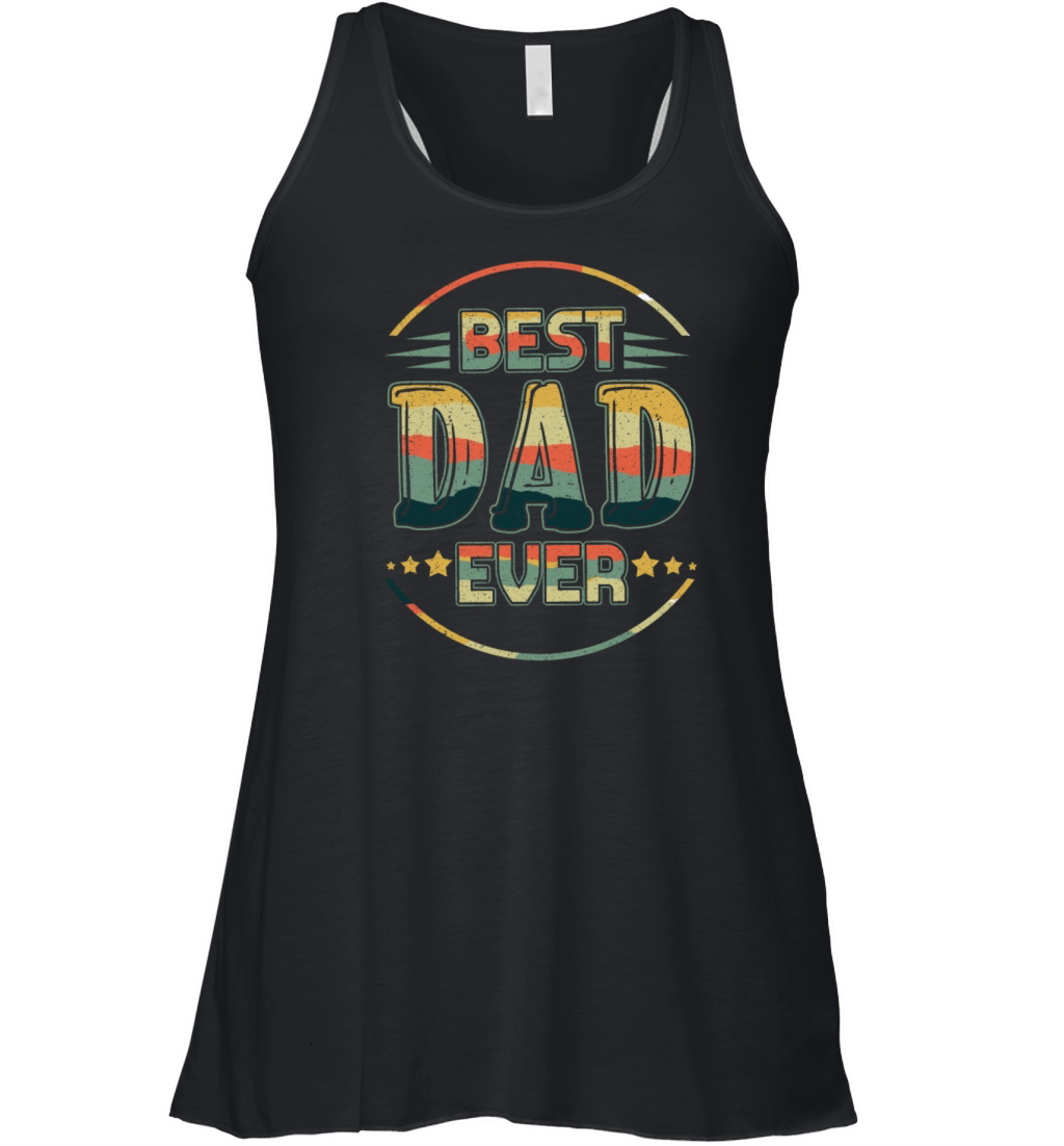 Best Dad Ever Retro Papa Vintage Fathers Day Women's Flowy Tank Top