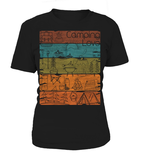Campin Love lineart vintage dark Women's T-Shirt