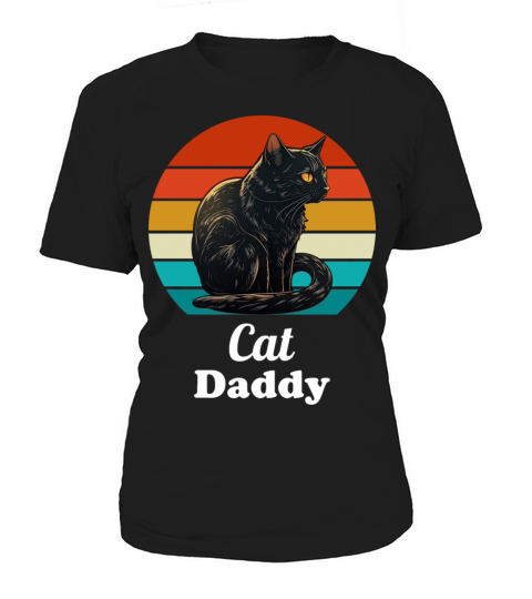 Cat Daddy Black Cat Vintage Eighties Style Retro Women's T-Shirt