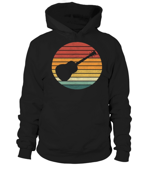 Guitar Lover - Vintage Retro Sunset Guitarist Hoodie Unisex