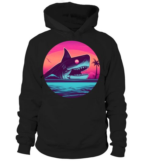 Retro Vintage Shark Lovers Style Hoodie Unisex