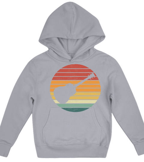 Guitar Lover - Vintage Retro Sunset Guitarist Kids Hoodie