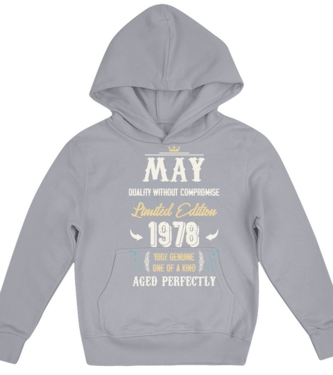 May 1978 Vintage Birthday Present Kids Hoodie