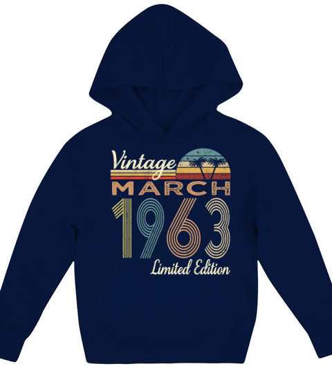 Vintage March 1963 Limited Edition 60th Birthday Kids Hoodie