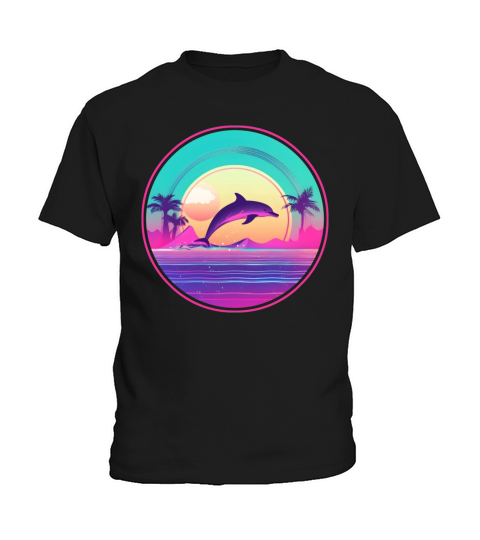 80s 90s Vintage Dolphin Style Kids T-Shirt