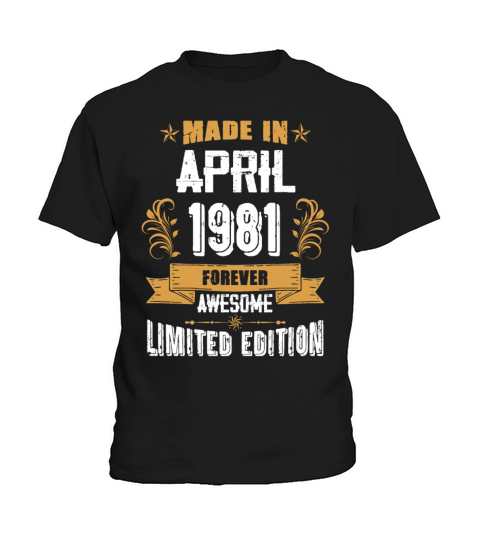 April 1981 Vintage Birthday Present Kids T-Shirt