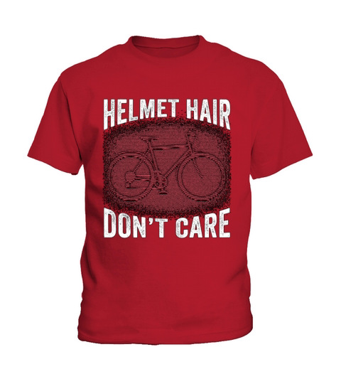 Bicycle Helmet Hair Dont Care Road Bike Cyclist Kids T-Shirt