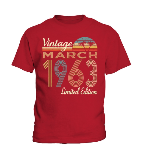 Vintage March 1963 Limited Edition 60th Birthday Kids T-Shirt