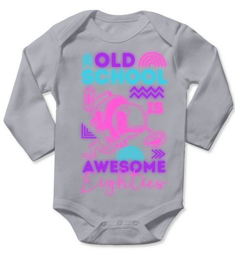 Fluorescent Colors Disco Cassette Party Long Sleeve Baby One-Piece