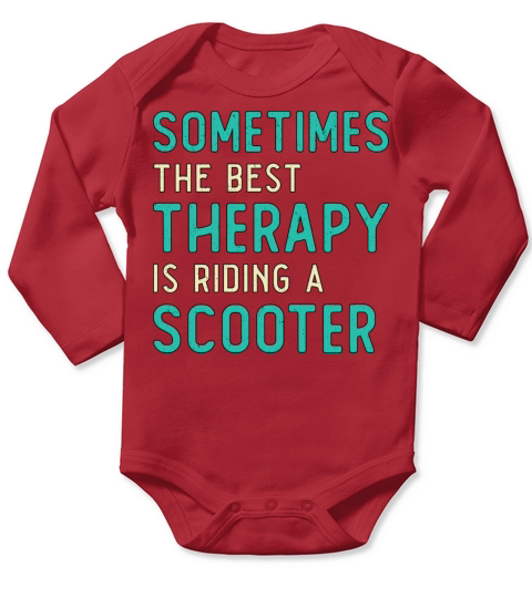 Scooter Driver Best Therapy Stunt Retro Vintage Long Sleeve Baby One-Piece