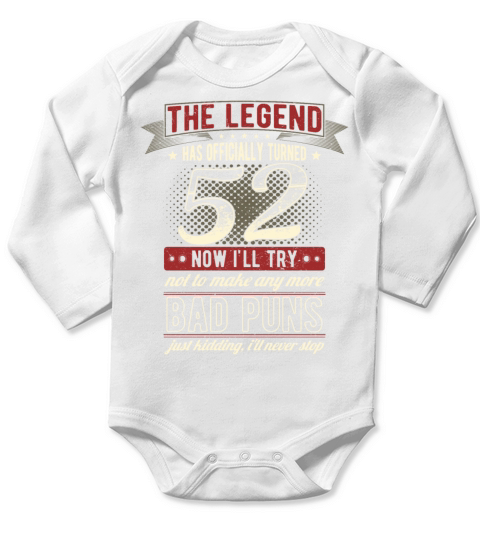 The Legend Officially 52 Years Old 52th Birthday Long Sleeve Baby One-Piece