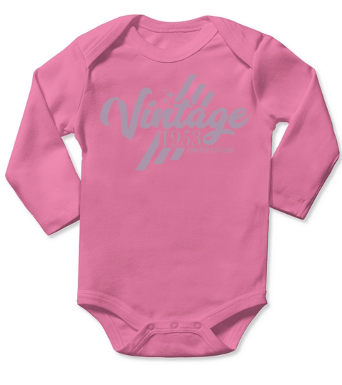 Vintage 1953 Birthday Sayings Long Sleeve Baby One-Piece