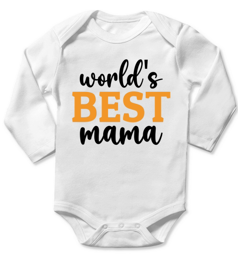 Worlds Best Mama Long Sleeve Baby One-Piece