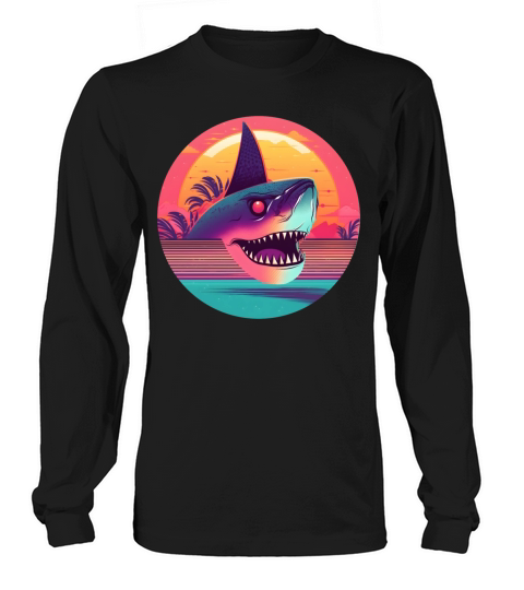 80s 90s Vintage Shark Style Long sleeved Unisex